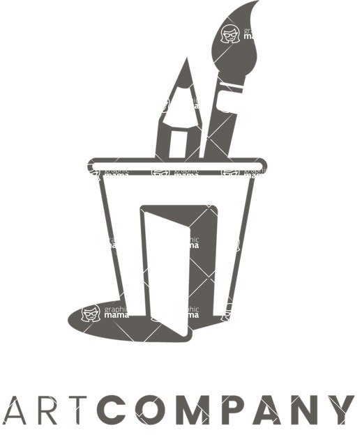 Business Logo Templates - vector graphics in a pack from GraphicMama - Black and White Painting Business Logo Design